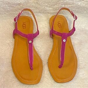 UGG Women's Fuchsia and Tan Sandals
